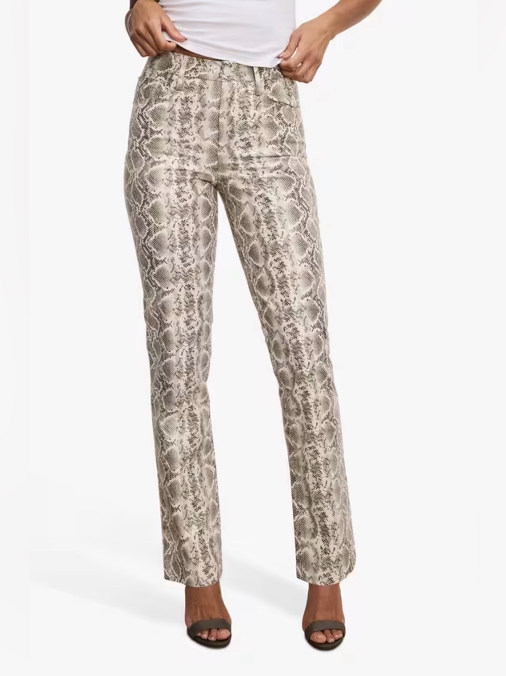 Good American Snake Faux Leather Trousers